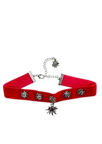 Allgäu Rebell ALLGÄU REBELL Damen Kette mit Anhänger "Elisabeth", rot, Basic, Metall, Halsketten, mit Glassteinen