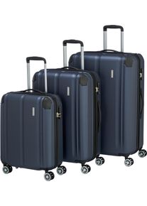 Travelite Trolleyset "CITY, marine", blau, ABS, unifarben, Koffer-Sets, Kofferset Reisegepäck Reisekoffer TSA Schloss