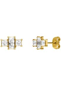PURELEI Damen Paar Ohrstecker "Schmuck Geschenk Pretty Ohrringe, 2112", Edelstahl, gold, Edelstahl, Ohrringe, mit Zirkonia (synth.)
