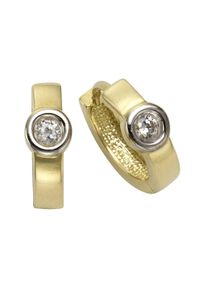 Celesta Damen Paar Creolen "375/- Gelbgold Zirkonia", ONE-SIZE, Gold, gelb, Gold, Ohrringe
