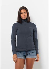 Jack Wolfskin Damen Fleecejacke "WALDSEE JKT W", blau, Gr. XS, OBERSTOFF: 83% POLYESTER, 9% WOLLE, 8% ELASTHAN; Futter: 100% POLYESTER, Jacken