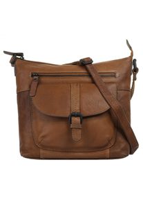 XZONE X-ZONE Damen Umhängetasche, braun, Leder, unifarben, Taschen, echt Leder