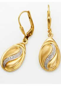 Lady Damen Paar Ohrhänger, Diamant ct, Diamanten-Metall, gold, Diamanten, Metall, Ohrringe