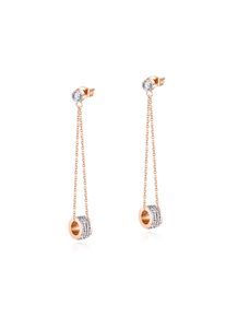 Damen Paar Creolen "Ring", rosa, Collezione Alessandro, Messing, Ohrringe