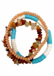 Firetti Armband Set "Multipack Schmuck Geschenk Zugarmbänder Steinarmband Edelstein", Glas-Resin-Stein-Silikon, bunt, Glas, Resin, Stein, Silikon,
