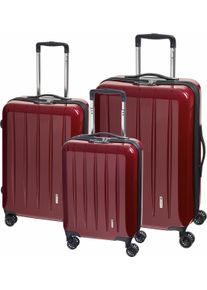Check.In Trolleyset "London 2.0", rot, Koffer-Sets, Kofferset, Gepäckset, klein mittel groß, Handgepäck, Aufgabegepäck