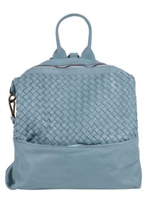 Samantha Look Cityrucksack, blau, Rindsleder, Leder, casual, Rucksäcke, echt Leder, Made in Italy