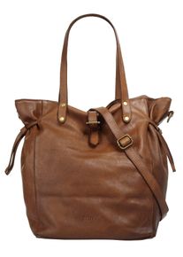 FORTY Damen Shopper, braun, Leder, unifarben, leicht glänzend, Taschen, echt Leder, Made in Italy
