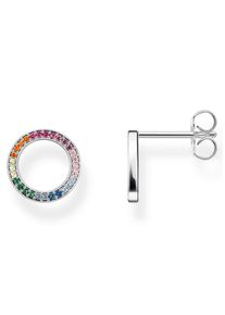 Thomas Sabo Damen Paar Ohrstecker "Kreise Groß bunt oder weiß, H1947-051-14, H1947-318-7", Silber 925 (Sterlingsilber), silber, Silber 925