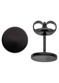 Jobo Damen Paar Ohrstecker, Edelstahl, silber, Edelstahl, Ohrringe, STUDS Edelstahl schwarz beschichtet