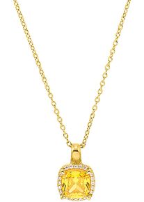 s.Oliver Damen Kette mit Anhänger "2037830", Silber 925 (Sterlingsilber), L: 45cm, gold, Silber 925 (Sterlingsilber), Halsketten, mit Zirkonia