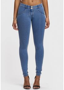 Freddy Damen Jeggings "WRUP2RC002ORG", blau, casual, Gr. XS, Stoff, Obermaterial: 84% Baumwolle, 16% Elasthan, Hosen, mit Lifting & Shaping Effekt