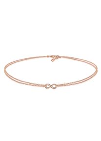 Elli Damen Collier "Choker Erbskette Infinity Unendlichkeit 925 Silber", 36, Silber 925 (Sterlingsilber), L: 36cm, rosa, Silber 925 (Sterlingsilber),