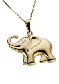 Firetti Mädchen Ketten-Anhänger "Schmuck Geschenk Gold 333 Halsschmuck Anhänger für Halskette Elefant", 0,005 ct P2 = erkennbare Einschlüsse,