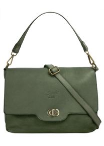 Samantha Look Damen Umhängetasche, grün, Leder, vintage, Taschen, echt Leder, Made in Italy