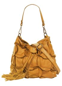 Samantha Look Damen Henkeltasche, gelb, Leder, Taschen, echt Leder, Made in Italy