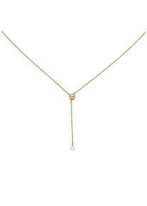 Jobo Damen Collier, Gelbgold 750-Diamanten, L: 45cm, gelb, Gelbgold 750, Diamanten, Halsketten, 750 Gold mit 1 Diamant 45 cm