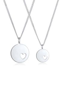 Elli Damen Schmuckset "Plättchen Herz Liebe Mutter Tochter 925 Silber", OneSize, silber, Silber 925 (Sterlingsilber), Schmuck-Sets