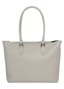 CLUTY Damen Shopper, grau, Leder, unifarben, leicht glänzend, Taschen, echt Leder, Made in Italy