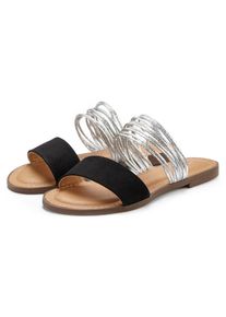Lascana Damen Pantolette, Gr. 36, silber, Obermaterial: 100% Lederimitat. Futter: 100% Lederimitat. Decksohle: 100% Lederimitat. Laufsohle: 100%