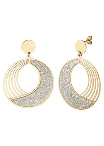 Jobo Damen Paar Ohrhänger, Edelstahl, gold, Edelstahl, Ohrringe, rund Edelstahl goldfarben