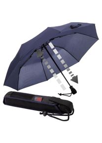 Euroschirm Taschenregenschirm "light trek automatic", blau, Bezug: 100% Polyester, uni, Regenschirme, kompakte Größe, mit Automatik und integriertem