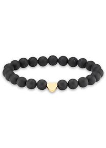 Firetti Armband "Schmuck Geschenk Herz Element, Steinarmband, Partnerarmband", Edelstahl, schwarz, Edelstahl, Polyester, Armbänder, Made in Germany -