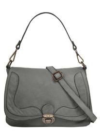 Samantha Look Damen Umhängetasche, grau, Leder, vintage, Taschen, echt Leder, Made in Italy