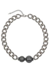Firetti Damen Collier "Chunky Pearl", Metall-Perlen, L: 62cm B: 20mm, grau, Metall, Perlen, B:20mm, Halsketten, mit Kunststoffperle