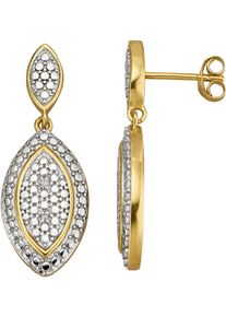 Firetti Damen Paar Ohrhänger "Schmuck Geschenk Silber 925 Ohrschmuck Ohrringe Statement Navette", 0,02 ct P3 = leicht erkennbare Einschlüsse, Silber