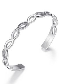 Kingka Damen Armspange "ORIVA Leaves, SB2211S", Edelstahl, silber, Edelstahl, Armbänder