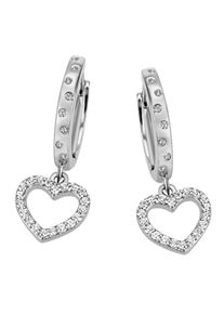 Firetti Damen Paar Creolen "Schmuck Geschenk Silber 925 Herz", Silber 925 (Sterlingsilber), silber, Silber 925 (Sterlingsilber), Ohrringe, mit