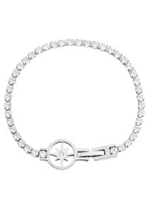 Adelia´s ADELIA ́S Damen Edelstahlarmband "Damen Armband Stern aus Edelstahl mit Strasssteine 17 cm", 17, silber, Armbänder