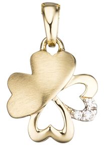 Jobo Damen Ketten-Anhänger "Anhänger Kleeblatt", Gelbgold 333, gold, Gelbgold 333, Schmuckanhänger, 333 Gold mit Zirkonia