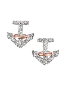 Jobo Damen Paar Ohrstecker "Ohrringe mit Anker-Motiv", Silber 925 (Sterlingsilber), silber, Silber 925 (Sterlingsilber), Ohrringe, 925 Silber bicolor