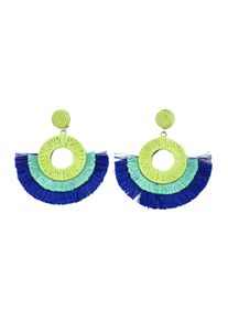 Damen Paar Ohrstecker "Agra", grün, Collezione Alessandro, Textil, Ohrringe