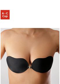 Lascana Damen Klebe-BH, schwarz, Microtouch, Obermaterial: 87% Polyamid, 13% Elasthan, Basic, BHs, ohne Bügel mit Silikon und praktischem