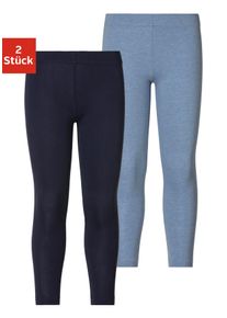 H.I.S. H.I.S Kinder Leggings, Gr. 104, blau, Single Jersey, Obermaterial: 95% Baumwolle, 5% Elasthan. Obermaterial 2: 60% Baumwolle, 35% Polyester, 5%