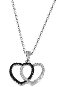 Firetti Damen Kette mit Anhänger "Schmuck Geschenk Silber 925 Halsschmuck Halskette Ankerkette Herz", Silber 925 (Sterlingsilber), L: 45cm, weiß,