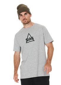 SOS Herren Funktionsshirt "Kvitfjell", grau, casual, Gr. XXL, unifarben, bedruckt, 95% Baumwolle, 5% Elasthan, Shirts, mit großem Markenlogo auf der