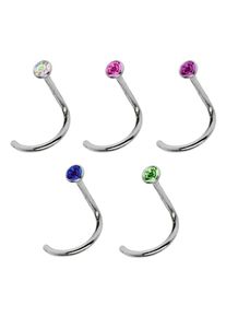 Adelia´s ADELIA ́S Damen Nasenpiercing "Piercing Piercing Nasenpiercing", bunt, modisch, Titan, Piercings, Titan Nasen Piercing Set 5 bunte Nasenstecker mit
