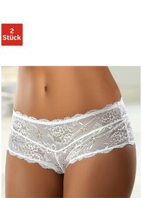 Vivance Damen Panty "Premium Dessous", Gr. 44, weiß, Spitze, Obermaterial: 90% Polyamid, 10% Elasthan, Unterhosen, im attraktiven Doppelpack aus