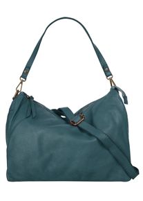 Samantha Look Damen Umhängetasche, blau, Leder, unifarben, leicht glänzend, Taschen, echt Leder, Made in Italy