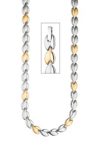 Jobo Damen Kette ohne Anhänger "Halskette in Bicolor-Optik", Edelstahl, L: 45cm, silber, Edelstahl, Halsketten, Edelstahl goldfarben 45 cm