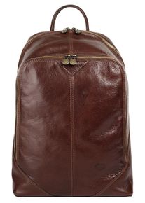 Pike PIKÉ Cityrucksack, braun, Rindsleder, Leder, beschichtet, leicht glänzend, casual, Rucksäcke, echt Leder, Made in Italy