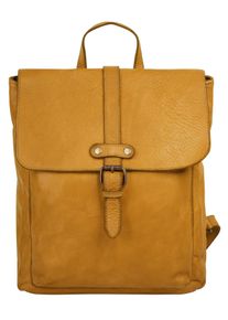Samantha Look Cityrucksack, gelb, Rindsleder, Leder, casual, Rucksäcke, Echt Leder, Made in Italy