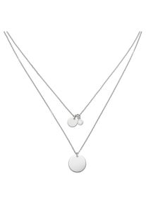 Jobo Damen Kette mit Anhänger, Silber 925 (Sterlingsilber), L: 44cm, silber, Silber 925 (Sterlingsilber), Halsketten, 2-reihig 925 Silber mit Zirkonia