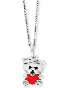 Herzengel Mädchen Kette mit Anhänger "Bärchen mit Herz, HEN-TEDDYLOVE", Silber 925 (Sterlingsilber), L: 42cm, silber, Silber 925 (Sterlingsilber),