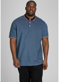 Jack & Jones PlusSize Herren Poloshirt "JJEPAULOS POLO SS NOOS PLS", blau, modisch, Gr. XXXL, JACK & JONES PLUSSIZE, unifarben, Single Jersey, Obermaterial: 100%