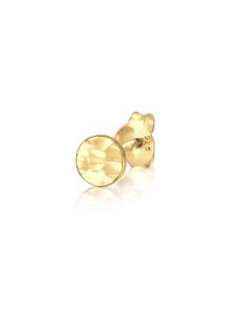 Elli Damen Single-Ohrstecker "Single Ohrstecker Plättchen Strukturiert 925 Silber", gold, Silber 925 (Sterlingsilber), Ohrringe